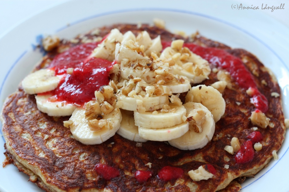 American pancakes med bananer och&nbsp;valnötter