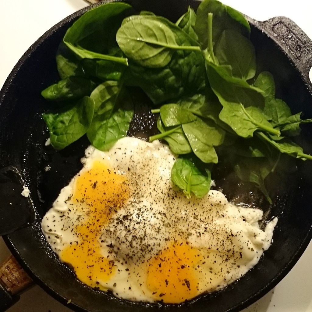 omelett, bladspenat ägg