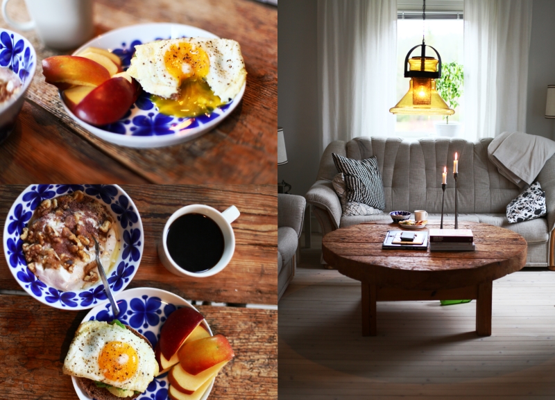 frukost vardagsrummet ägg inredning trägolv vitoljade vitlutade