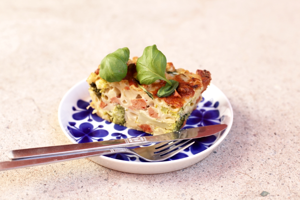 vegetarisk makaronipudding med sojachorizo