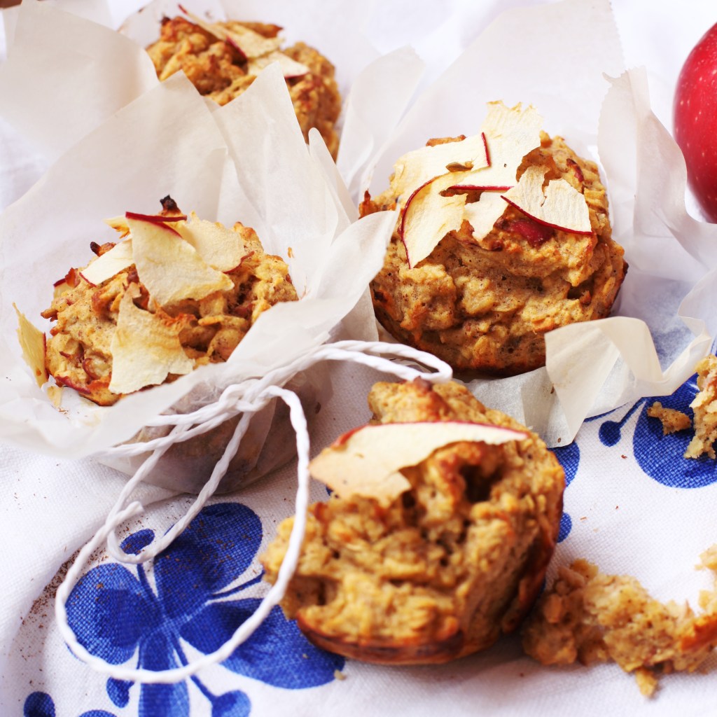 Hälsosamma äppelmuffins med havre och banan 4